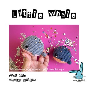 Amigurumi mini whale crochet pattern. Amigurumi sea and ocean pattern. Language - English