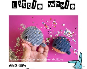 Padrão de crochê de mini baleia amigurumi – Animal marinho (padrão em PDF)