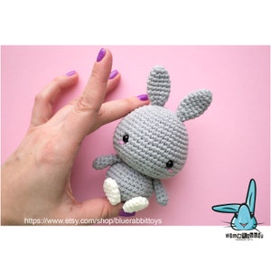 Amigurumi tiny bunny crochet pattern. Amigurumi rabbit pattern. Languages: English, Danish, French, German, Norwegian, Spanish. image 2