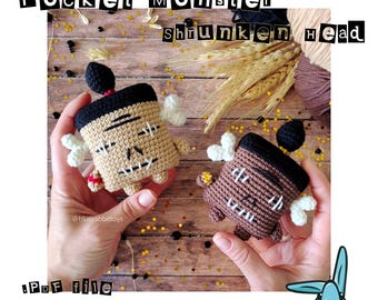 Amigurumi Shrunken Head crochet pattern. Pocket Monster. Language - English.