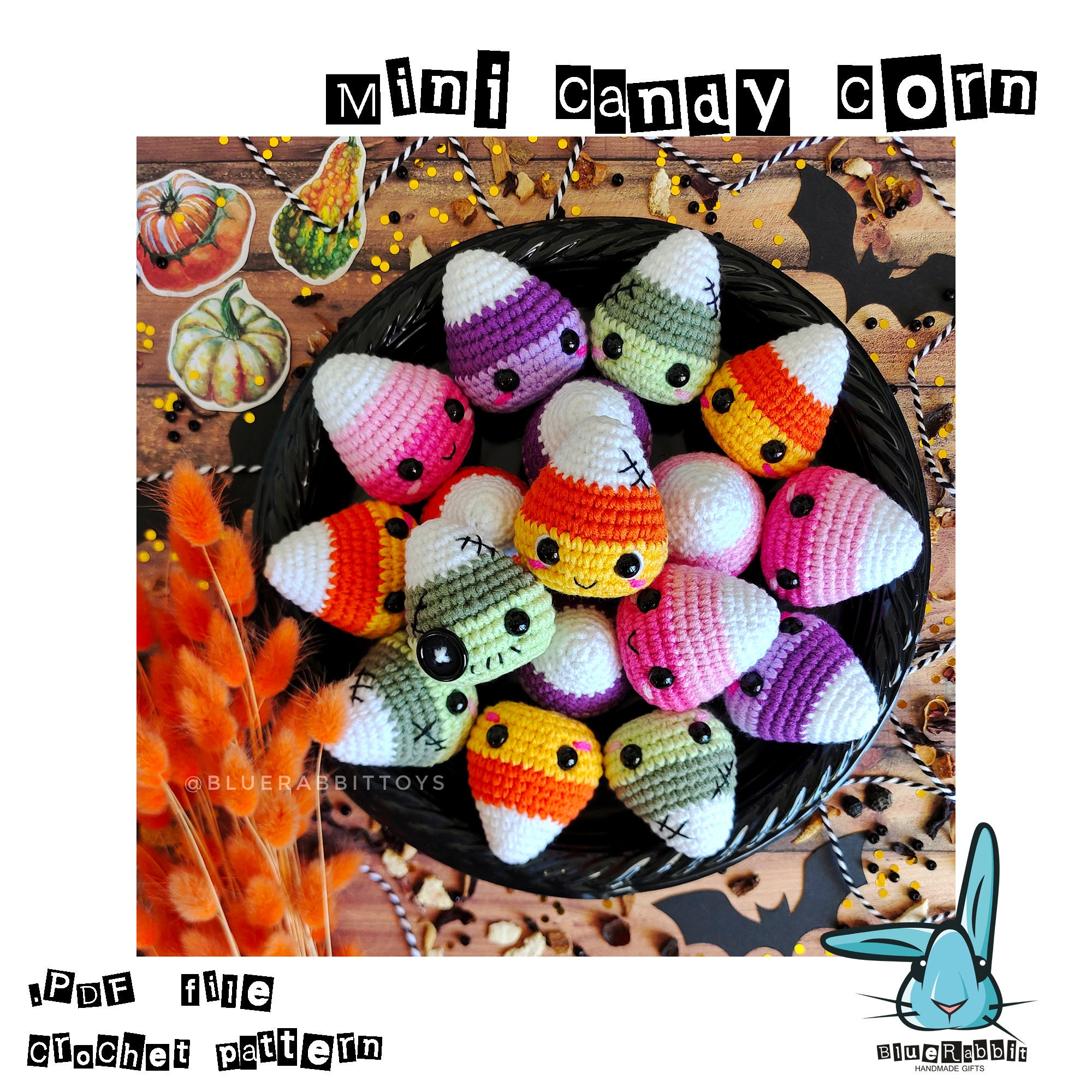 Amigurumi Mini Candy corn crochet pattern. 