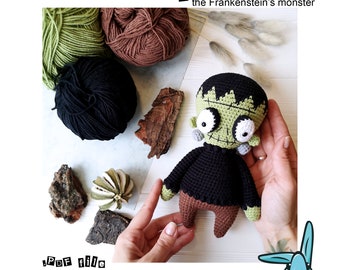 Padrão de crochê monstro Amigurumi Frankenstein, boneca de Halloween (padrão PDF)