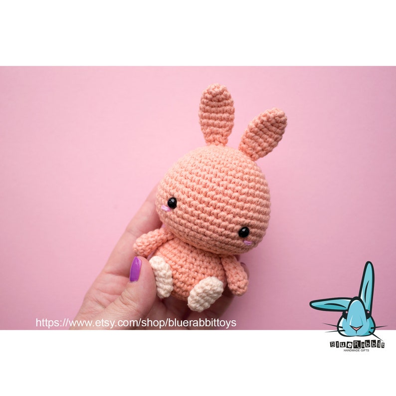 Amigurumi tiny bunny crochet pattern. Amigurumi rabbit pattern. Languages: English, Danish, French, German, Norwegian, Spanish. image 6