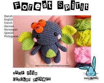 Amigurumi Forest Spirit crochet pattern. Cute DIY toy.  PDf pattern.