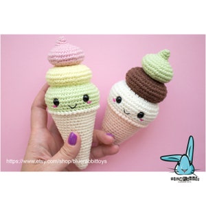 Amigurumi Ice Cream Cone crochet pattern. Digital file Languages: English, Danish, Dutch, French, Norwegian image 4