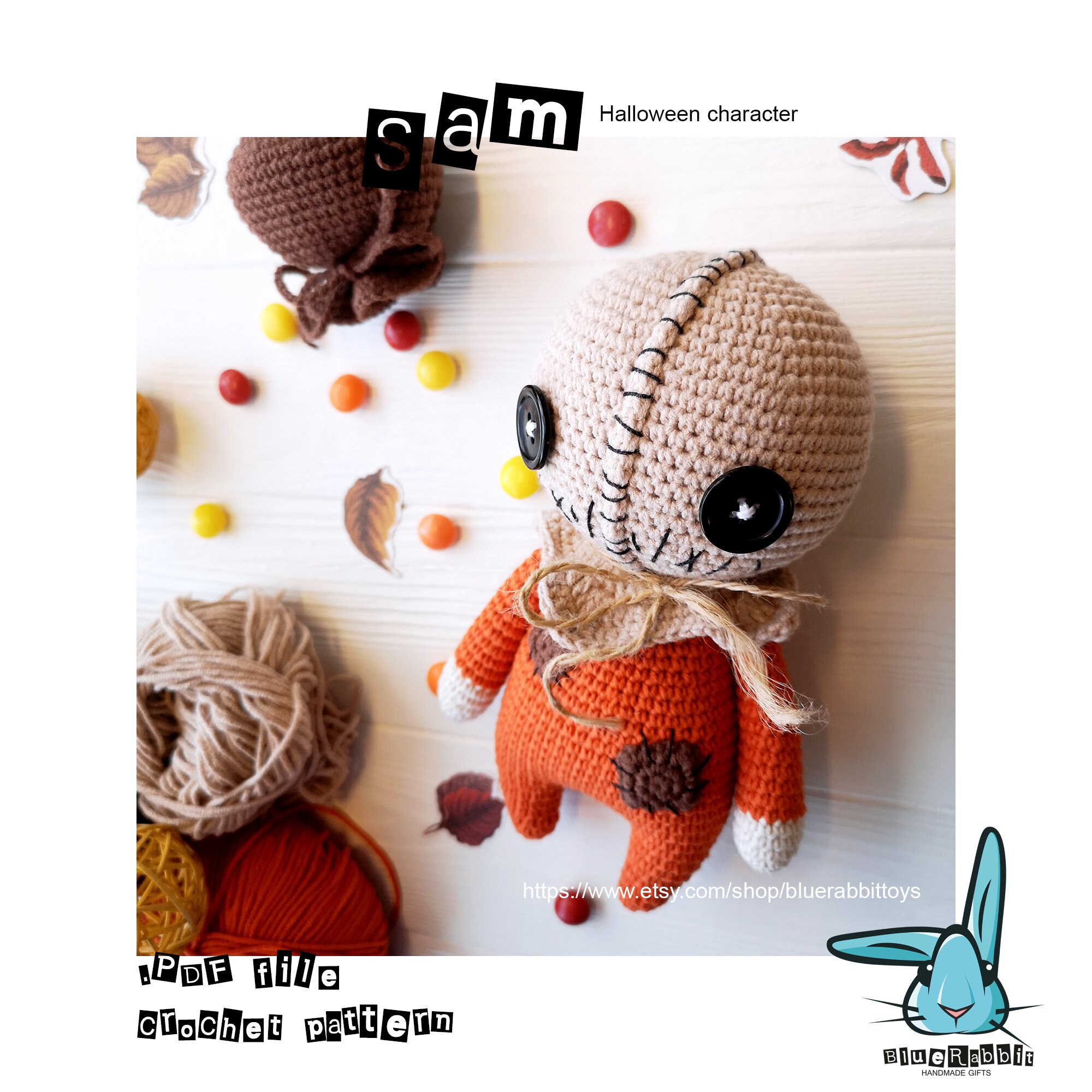 Amigurumi Sam Crochet Pattern. Halloween Character. Scary Boy Etsy Canada