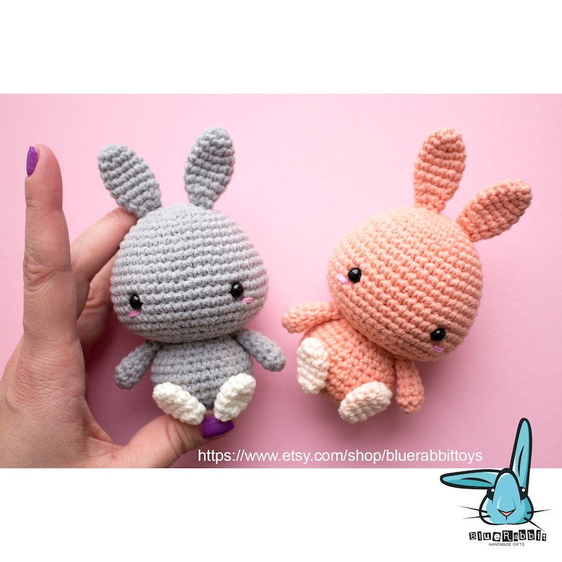 Amigurumi tiny bunny crochet pattern. Amigurumi rabbit pattern. Languages: English, Danish, French, German, Norwegian, Spanish. image 7