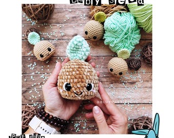 Amigurumi Baby Seed Crochet Pattern – Low-Sew Mini Plant (PDF Pattern).