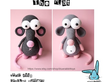 Amigurumi Rat crochet pattern, Funny Animal Toy (PDF Pattern)
