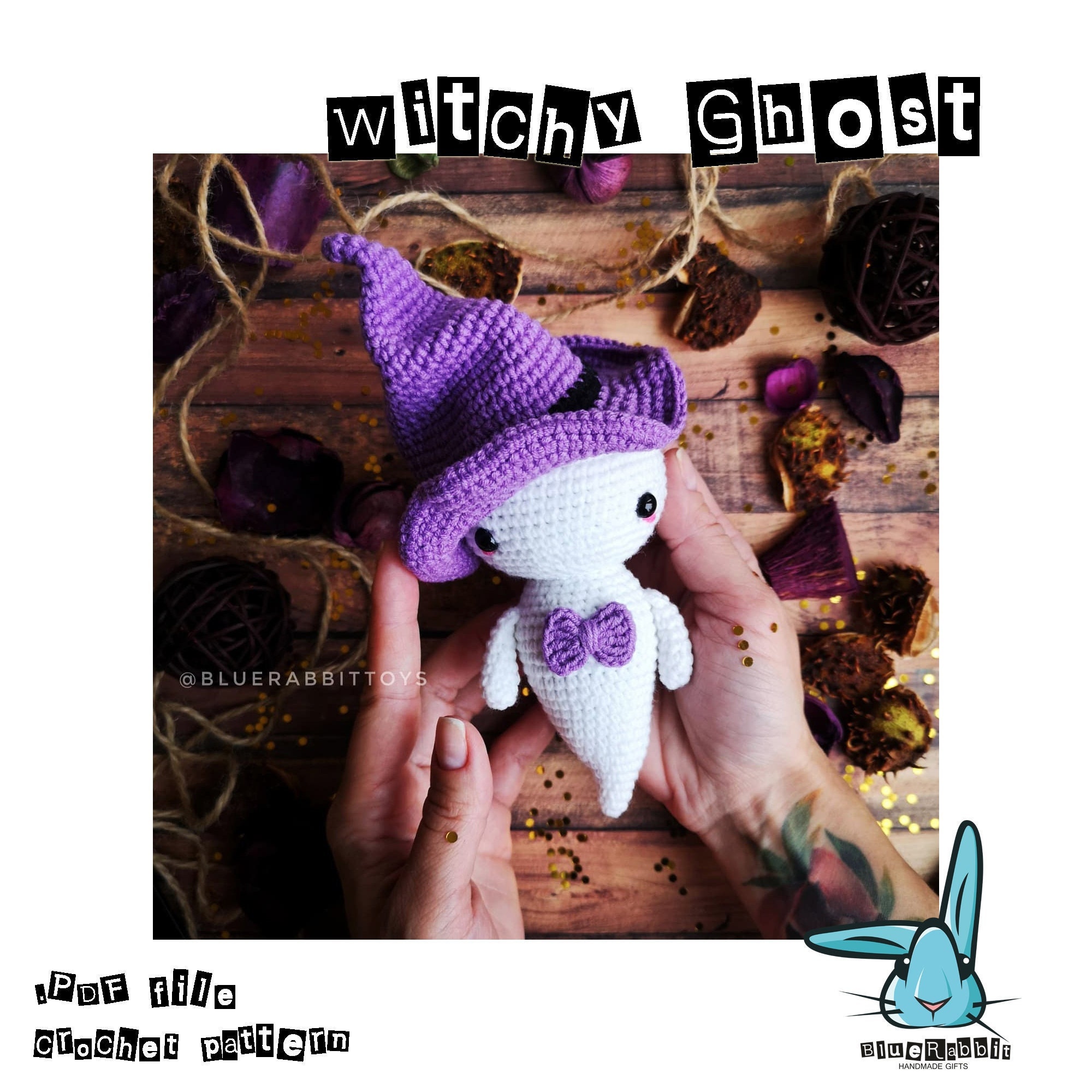 30 Ghost Crochet Patterns for Halloween: Spooky-Cute Amigurumi, Keychains, Bags, and Decor 33 Amigurumi Witchy Ghost Crochet Pattern