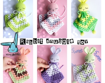 Amigurumi Rabbit Snuggle Toy Crochet Pattern (PDF Pattern).