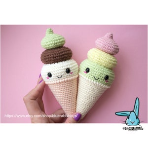 Amigurumi Ice Cream Cone crochet pattern. Digital file Languages: English, Danish, Dutch, French, Norwegian image 3