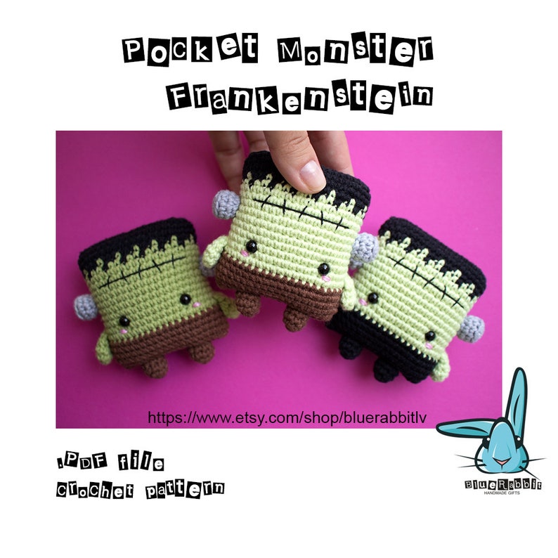 Amigurumi Frankenstein Monster Crochet Pattern: DIY Halloween Toy (PDF Pattern) image 1