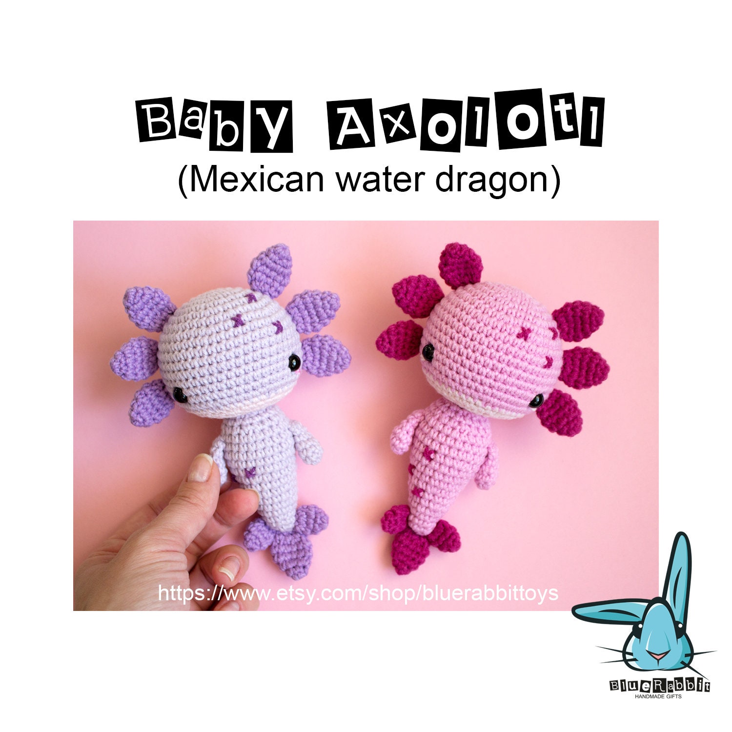 Amigurumi Axolotl Crochet Pattern • Oombawka Design Crochet