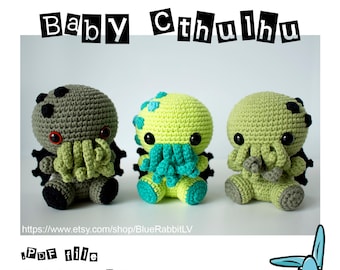 Amigurumi Baby Cthulhu Crochet Pattern. PDF Pattern