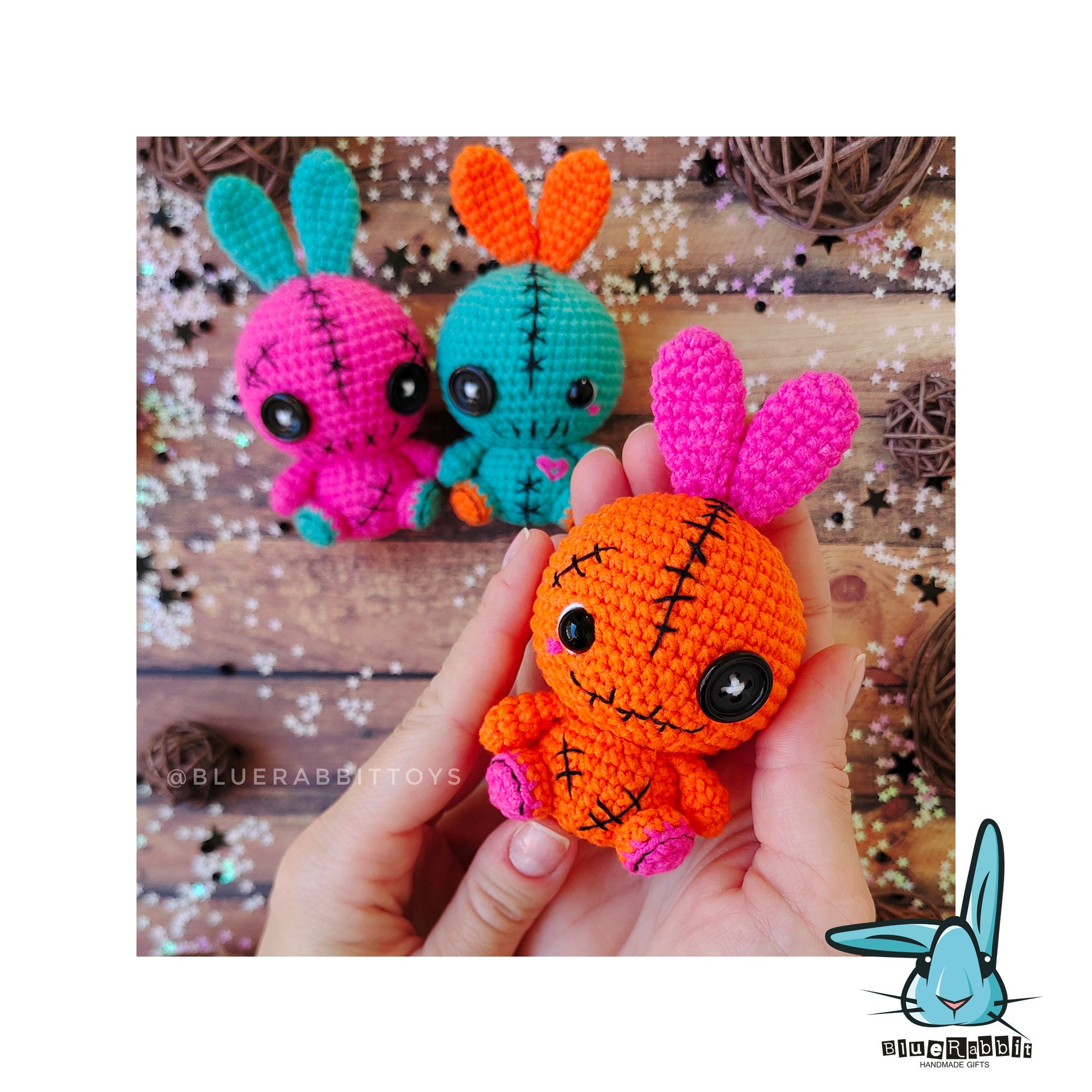 編みぐるみ「୨୧RIBBON୨୧」 Amigurumi Mini Voodoo Bunny Crochet Pattern (PDF). - Etsy