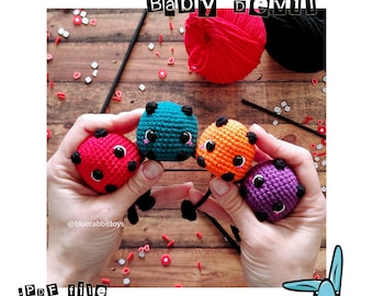 Amigurumi Baby Devil crochet pattern .PDF Low sew.