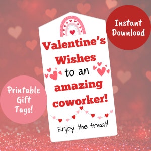 Instant Download Valentine's Tag, Coworker Valentine, Valentine's Wishes, Office Valentine, For Colleagues, For Employees