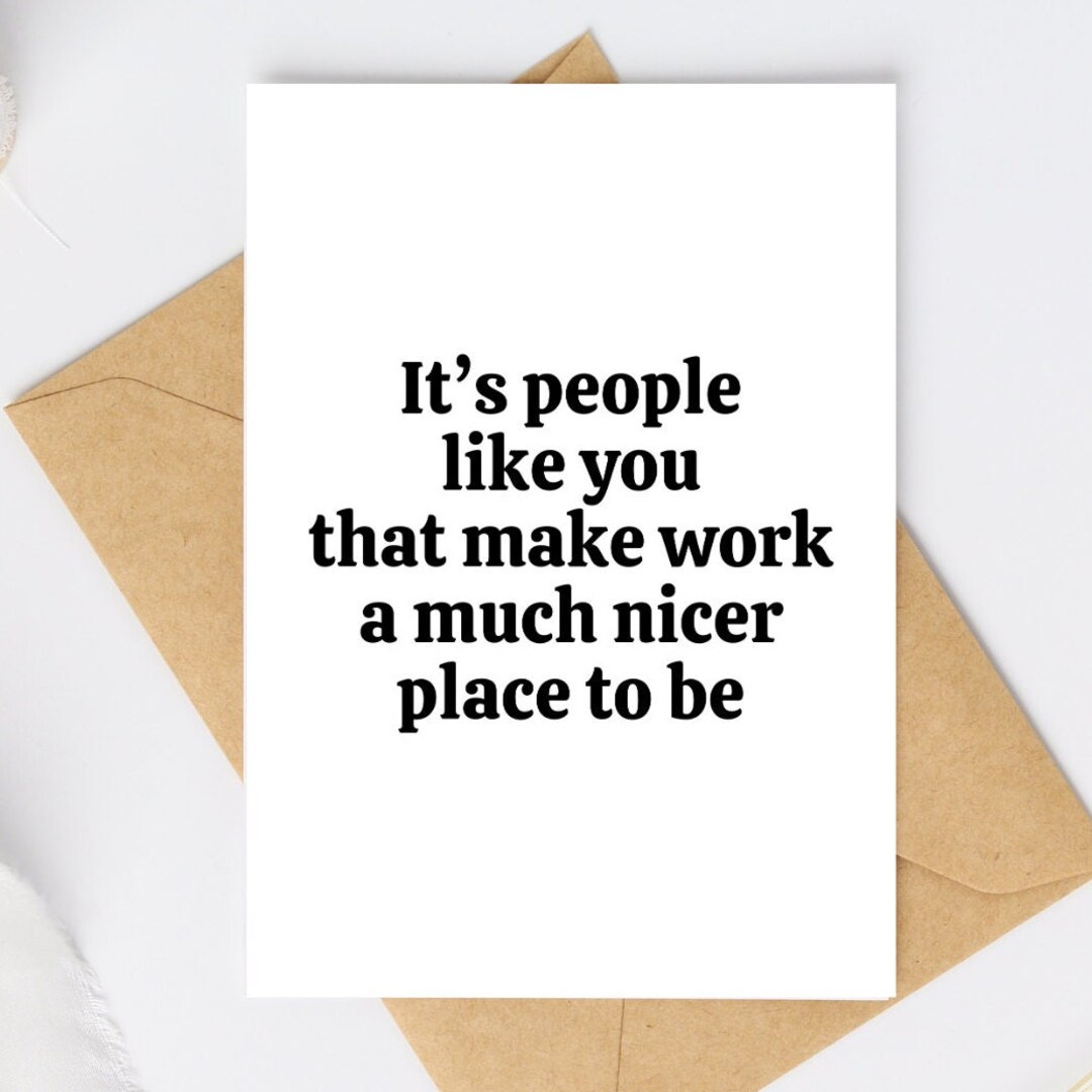 Funny Thank You Card Appreciation Card Make Work A Better Place Work 