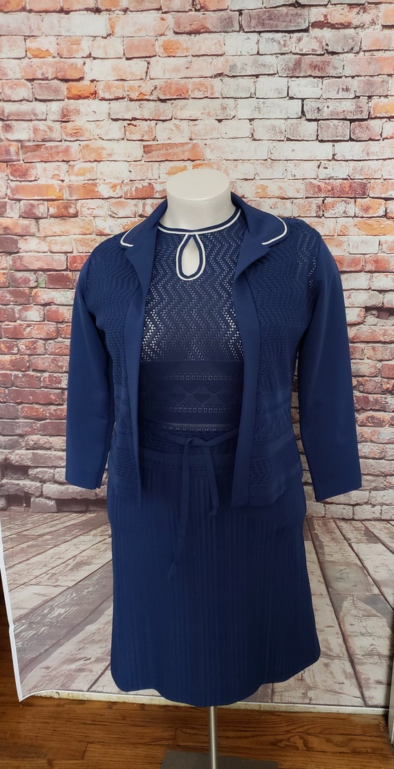 2 Piece 1950's Dress and Sweater Set/ Midcentury d