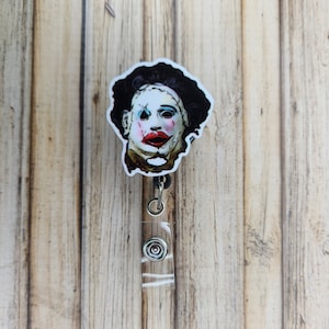 Horror Chainsaw Movie Belt Clip Badge Reel Name Tag Holder- Nurse / Student