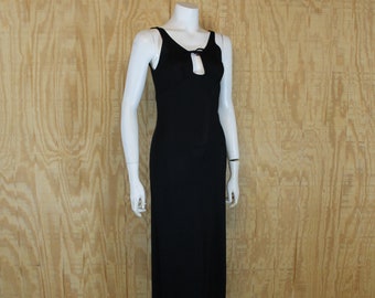 black jersey knit maxi dress