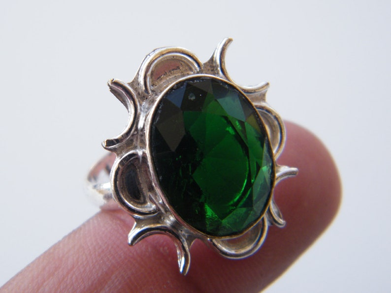9.25 USA Handmade Ring Gift For Her Green Quartz Ring Size Statement Ring Silver Plated Handmade Ring Designer Ring Gemstone Ring