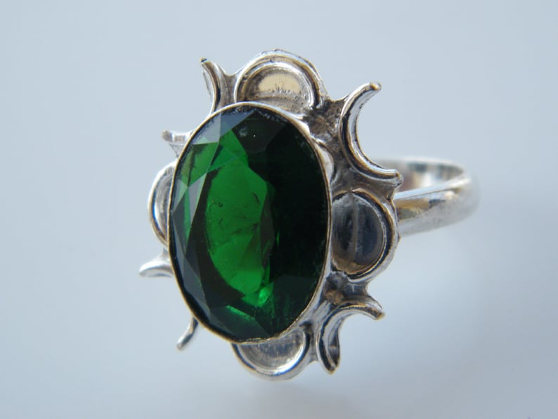 9.25 USA Handmade Ring Gift For Her Green Quartz Ring Size Statement Ring Silver Plated Handmade Ring Designer Ring Gemstone Ring