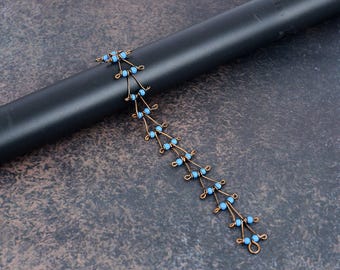 Turquoise Copper Wire Wrapped Bracelet Handmade Designer Boho Jewelry Turquoise Gemstone Bracelet Birthday Gift for Her