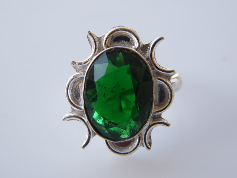 9.25 USA Handmade Ring Gift For Her Green Quartz Ring Size Statement Ring Silver Plated Handmade Ring Designer Ring Gemstone Ring
