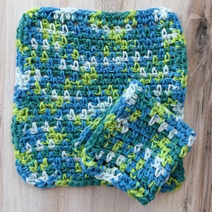 Paños de cocina de algodón hechos a mano, hechos a crochet, limpieza sostenible, regalos de inauguración de la casa, gruesos y duraderos. imagen 9