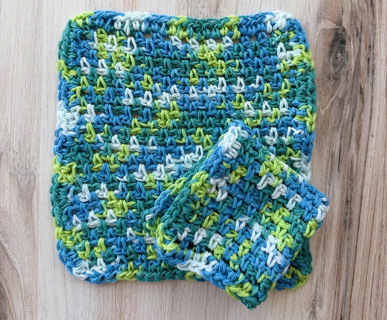 Paños de cocina de algodón hechos a mano, hechos a crochet, limpieza sostenible, regalos de inauguración de la casa, gruesos y duraderos. imagen 9