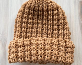 Crochet Beige Beanie, Tan Beanie, Crochet Winter Hats, Crochet Hats, Handmade Winter Hats, Neutral Winter Clothes, Warm Beanies, Tan Hats