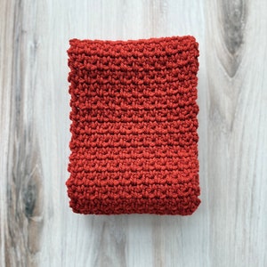 Handmade Terra Cotta Scarf, Crochet Scarf, Fall Red Scarf, Winter Handmade Scarf, BOHO Scarf, Knit Scarf, Crochet Scarves, Self Care