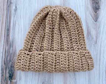 Crochet Beige Beanie, Tan Beanie, Crochet Winter Hats, Crochet Hats, Handmade Winter Hats, Neutral Winter Clothes, Warm Beanies, Tan Hats