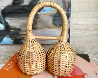 Double Rattan Maracas | Percussion Instrument | Chac-Chac |  Rattle