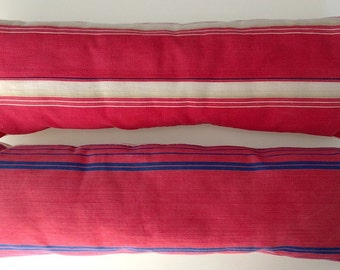 Pair of Antique French Ticking Pillows