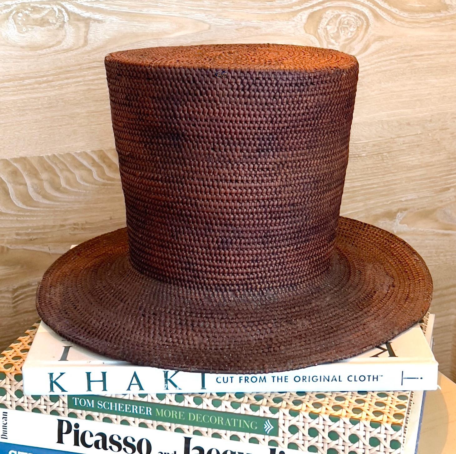 Vintage Woven Rattan Farming Top Hat White Harvesting Berry-picking Sun Blocking ScreenShot2022-07-21at1.46.  main image 3