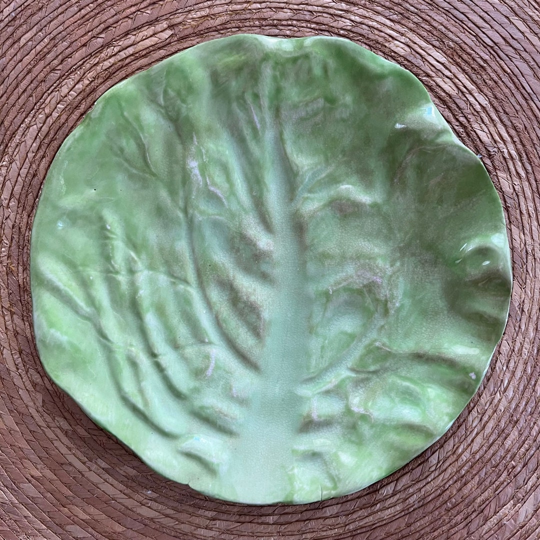 Wannopee Lettuce Leaf Plate New Milford Pottery 1901 1903 Etsy