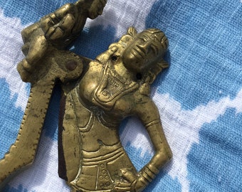 Antique Solid Brass Goddess Parvati & Ganesha Betel Nut Slicer | INDIA