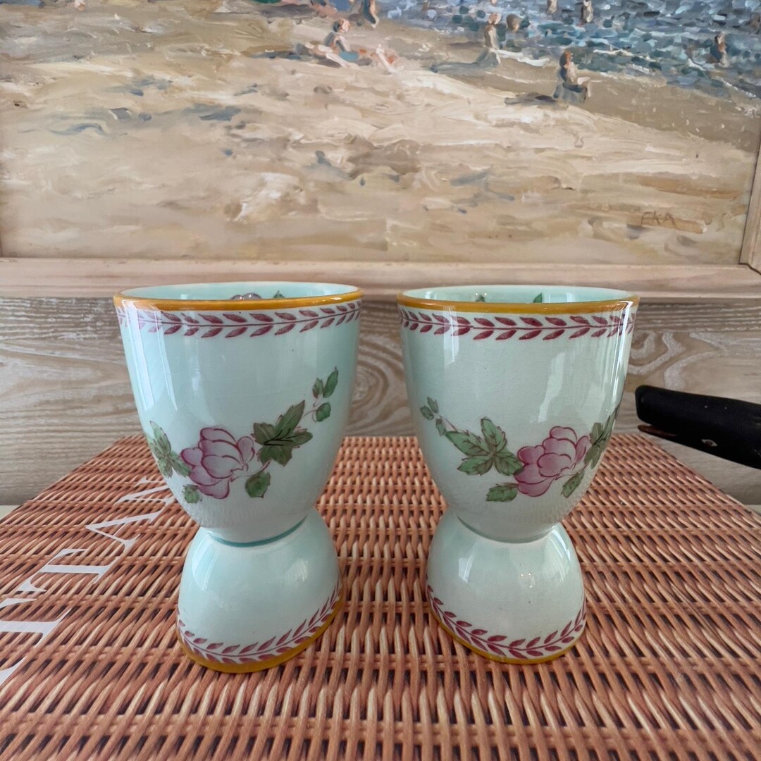 PAIR of Calyx Ware Pattern Egg Cups - Etsy
