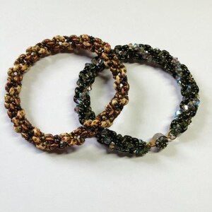 Spiraling Twin Bead Bangle
