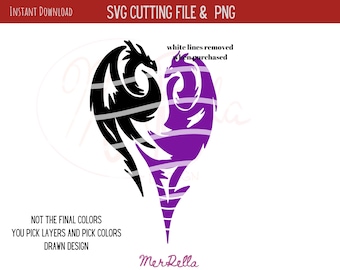 Descendants Mal Dragon Layered SVG PNG, Cricut Silhouette (Digital Download)