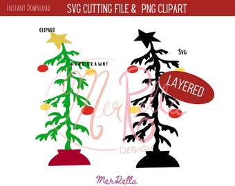 Grinch Christmas Tree SVG, Layered Clip Art (Digital Download)