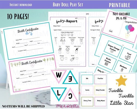 Printable Dramatic Play Baby Doll Nursery Play Doctor | Etsy