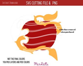Descendants Apple SVG: Layered Cricut Cut File (Digital Download)