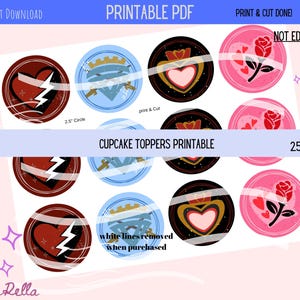 Descendants 4 Party cupcake topper printable rise of red Cupcake topper decorations wall art Cake topper rise red