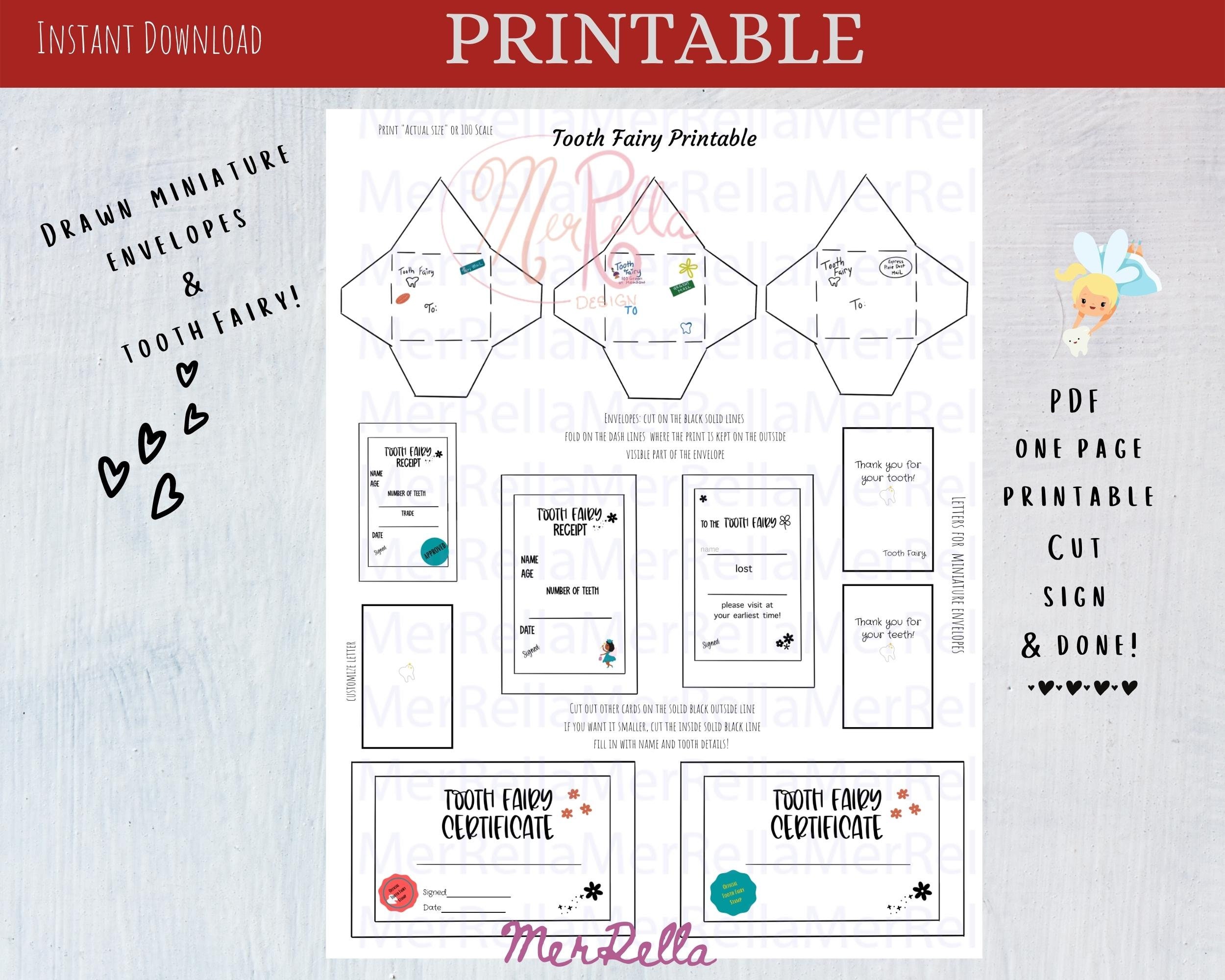 Miniature Tooth Fairy Letter Printable, Personalized Tooth Fairy ...