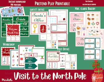 Christmas Dramatic Play Activity Bundle | Mrs Clause Pretend Play | Holiday Dramatic Play PDF | Kids Christmas Interactive Activity