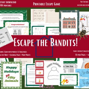 Kids Christmas Escape Game Printable | Kids Christmas Clue Game, Printable Christmas Activities | Home Alone Game | Kids Holiday Game PDF